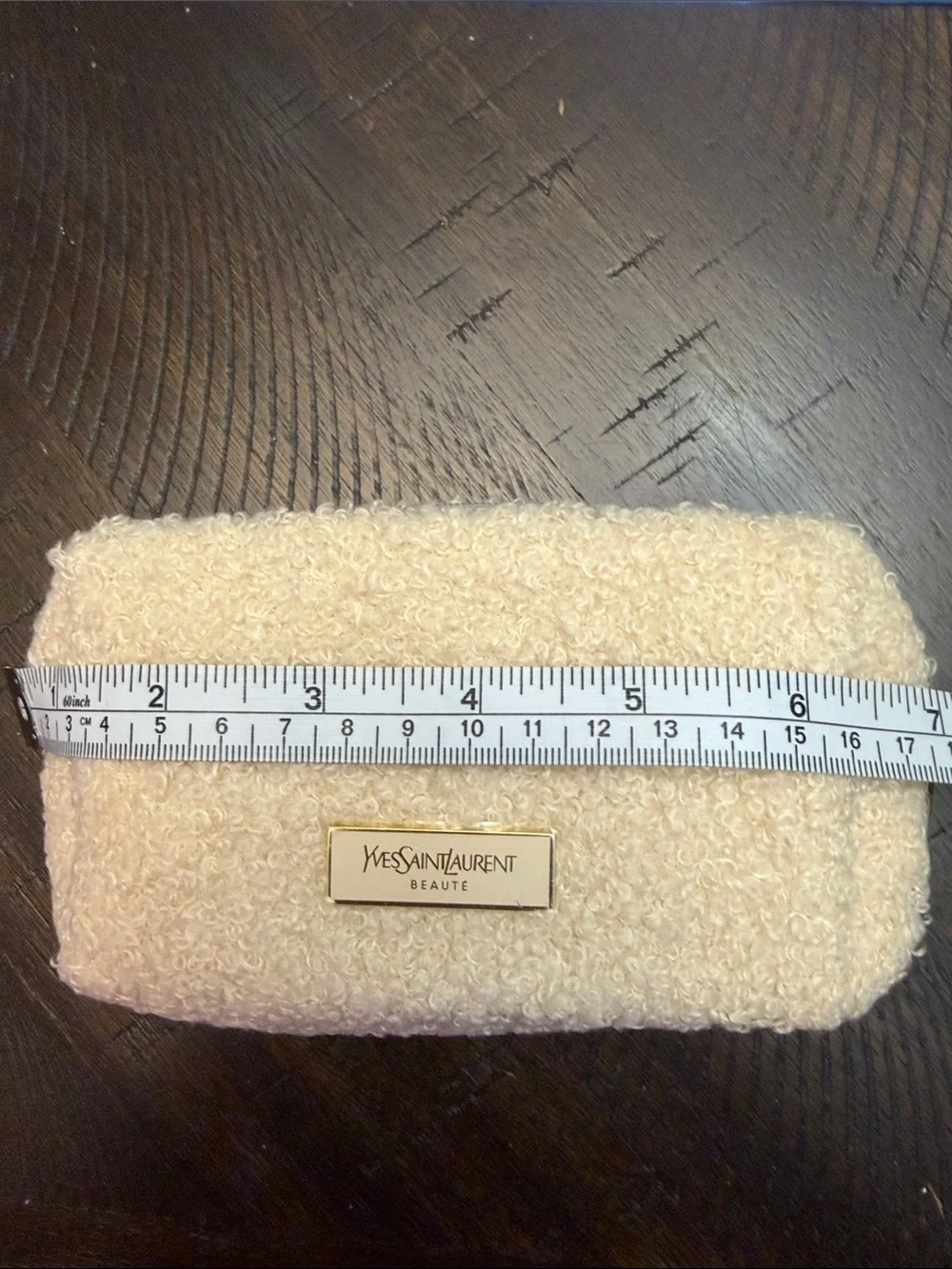 Source Unknown Pink Velvet & Cream Bouclé Cosmetic Pouch Set